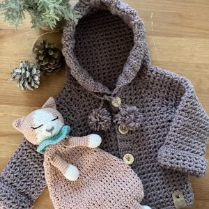 Manteau capuche lavande claire pour garçon 0 /3 mois