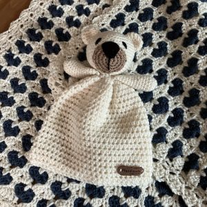 couverture bébé bleu \ crème